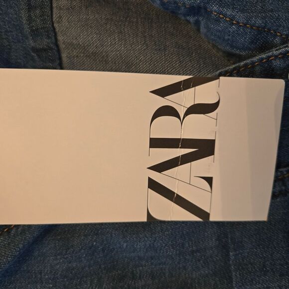 NWT Zara Womens Blue Jeans Shirt Size S - Picture 3 of 10